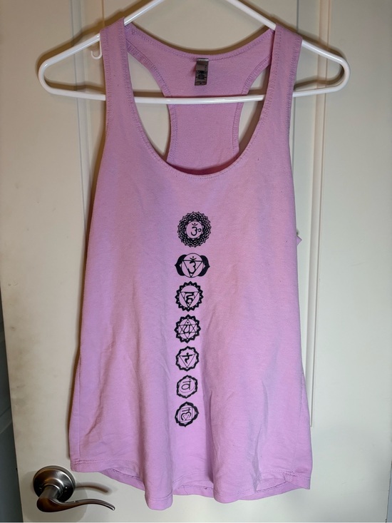 Next Level Apparel Tops - Next Level Apparel Lavender Racerback Tank with Black Chakra Print Size Small